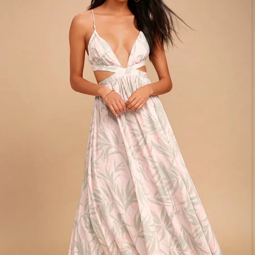 Lulus lace up maxi dress